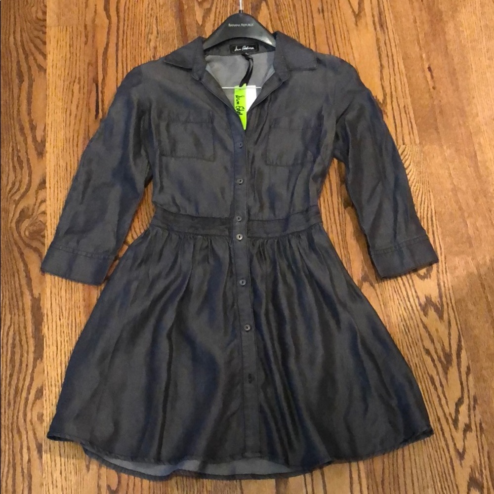 Sam Edelman black denim dress NWT